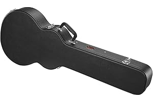 VEVOR Electric Guitar Hard Case, 41.34 in Gourd-Shaped Guitar Hard Case, with Lock Latch Keys Handle, PVC Padding Soft Lining Water-Resistant Hard Shell Guitar Case, for 39 in LES Paul Guitars, Black