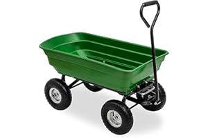‎CARPARTS-ONLINE Carparts-Online 30402 Transport Garten Boller Wagen mit Kippfunktion und Lenkachse bis 75 kg Zuladung