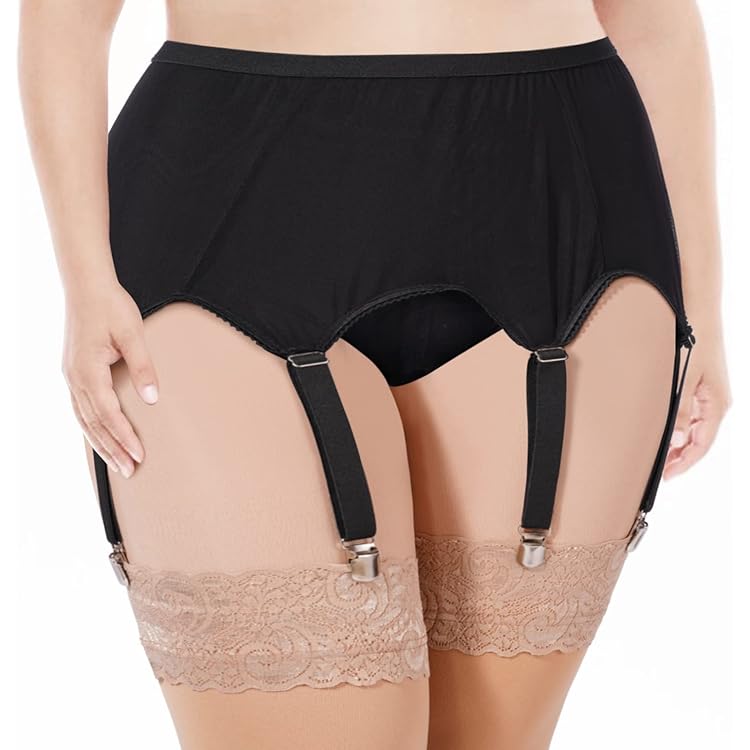 Plus Size Lace Garter Belt With 6 Adjustable Straps & Metal Clips For Thigh  High Stockings Thigh Highs Garter Belt Sexy