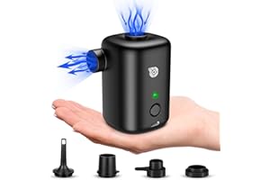 SUPPOU Air Pump elektryczna pompka powietrza, 4000 mAh, akumulator do wielokrotnego ładowania, brodzik dla dzieci, mini pompka powietrza z 4 dyszami powietrza, szybki inflator do pontonów/materacy