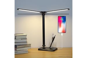 iVict LED Desk Lamp, Desk Lamp, 5 Light Modes, 10 Dimmable Brightness Levels, Memory Function, USB, Sensitive Control, Timer Function