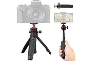 LYTARI Compact Travel Tripod Portable Mini Camera Tripod Extendable Desktop Holder with 1/4" Screw 360° Adjustable Ball Head for Sony ZV1/RX100 Leica Q2 Canon G7X Fujifilm X100V DJI Action Cameras