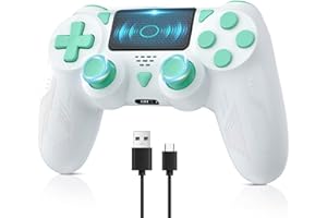 TURPOW Wireless Controller für PS-4, Gamepad-Fernbedienung mit Dual-Motor-Vibration, 6-Achsen-Bewegungssensor, Turbo-Joystick, Touchpad für PS-4/Pro/Slim/PC Windows
