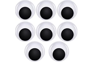 TOAOB THE ONE AND ONLY BABY TOAOB 8 Piezas Ojos Móviles 40mm Blanco y Negro Grande Ojos Móviles de Plástico con Autoadhesivos para La Decoración de Bricolaje Accesorios Artesanales