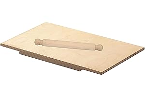 BUYSTAR Spianatoia ASSE per la Pasta | Impastare la Pasta, Dolci | ASSE stendi Pasta in Legno di Betulla con mattarello Incluso | Varie Misure (88x55 Cm)