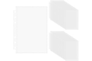 QOOSIKICC 60 Pz Cartelline Portadocumenti A6, Buste Trasparenti, Buste per Raccoglitori ad Anelli in Plastica con 6 Fori per Raccoglitori Documenti Quaderni Biglietti Brochure (A6)