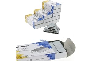 BE-TOOL Agrafes 26/8, 2000 agrafes solides argentées pour agrafeuse