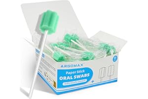 ARGOMAX Gąbki do jamy ustnej, sterylne waciki dentystyczne, 50 sztuk, gaziki do pielęgnacji jamy ustnej, waciki higieniczne, waciki higieniczne do jamy ustnej, waciki higieniczne