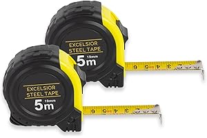 CIMOYBAI 2 Stück 5M Sturzsicheres Maßband mit stoßfestem Gummiüberzug, Imperiale und Metrische Messung, Profi Maßband für vielfältige Messaufgaben in Haushalt, Handwerk, Industrie