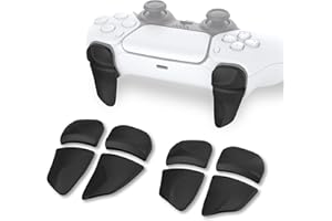 PlayVital Trigger Estensione per ps5/Edge Controller Joystick,BLADE Tasti L1 L2 R1 R2 Grilletto Lungo per PS Portal Remote Player,2 Paia,Nero