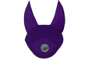 AK RIDING SPORTS AK Bonnet Anti-Mouches pour Chevaux – Oreilles en Lycra Doux, Crochet Serré, Ajustement Confortable – Bonnet Équestre pour Chevaux de Sport AKRS-6069-01 (Violet, COB / (M))