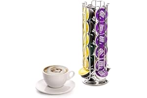 Home Treats Dolce Gusto Pod Holder, 24 Pod Coffee Capsule Stand, Revolving