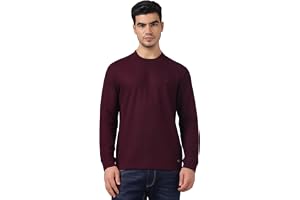 Van Heusen Men Solid Regular Fit Round Neck Full Sleeves Waffle T-Shirt