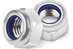 Jeboler Nakrętki M8, 10 sztuk, samoblokujące nakrętki A2 V2A 304, ze stali nierdzewnej, nakrętki zabezpieczające DIN 985 z nylonowymi wkładkami do łączenia i mocowania różnych komponentów