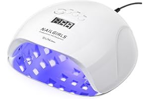 UV LED Nail Lamp,NAILGIRLS Gel Nail Lamp Professional 220W Gel Polish Nail Dryer Curing Lamps with 4 Timer Presets, Auto Sensor, Detachable Base, Nail Art Tools for Fingernail