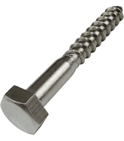 Lot De Tirefonds Tête Hexagonale - 7 X 50 Mm, Zingués