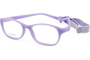 EnzoDate les enfants des verres optiques frame avec sangle taille 48, un morceau d'enfants des lunettes avec cordon souple, non - filles garçons lunettes (violet) pour 7+y