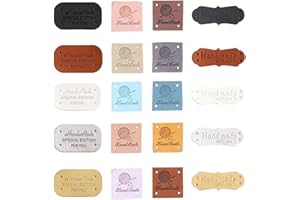 Guoguonb 60 pcs Handmade Cotton Labels Tags Rectangular Sewing Cloth Labels Label Sewing 3 Beautiful Pattern Label for Sewing Button DIY Crafting Scrapbooking Clothing Accessories