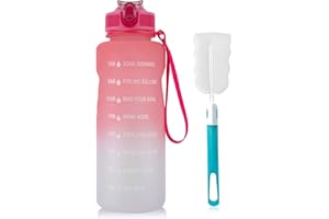 WIEDALK 1.5 L Trinkflasche, BPA-freies Tritan-Material 1500 ml Große Sportwasserflasche mit Trinkhalm und Zeitmarkierung, das beste Zubehör für Sport, Fitness, Laufen, Wandern - Spülmaschinenfest
