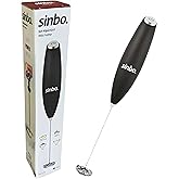 Sinbo Electric Milk Foamer, Battery Powered Mini Mixer, Stainless Steel Beater Tip, Black STO-6723