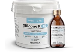 RESCHIMICA Goma de Silicona Líquida R15, Ideal para moldes de Silicona Blanda, endurecimiento rápido, moldes DIY, Ideal para Hacer moldes para Resina, Cera, Yeso y hormigón (3 kg)