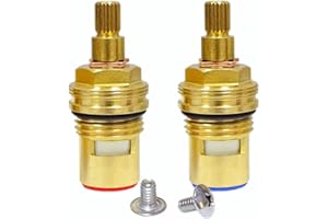 SEAWHISPER Tap Valves Replacement Ceramic Tap Replacement Ceramic Disc Tap Cartridge Gi Replacement Brass Insert Gland Cartridge Quarter Turn