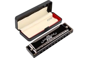 JDR Mundharmonika, 10 Löcher, 20 Töne, mit 1 mm Plattenstruktur, für Anfänger, Kinder, Musiker geeignet für jeden Anlass, wie Blues, Folk, Jazz und Pop