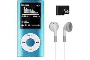 WOWSOFTY MP3/MP4 Lecteur de Musique HiFi Portable sans Perte avec, Bleu, with 1.8 inch LCD Screen and Memory Card Slot,Max Support 64GB Memory Card,Appareil Multifonctionnel pour Sport et Enfants