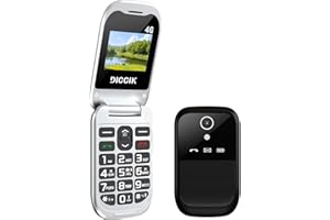 Diccik K01 4G Seniorenhandy Klapphandy Ohne Vertrag, Großtastenhandy,HAC-Hörgerätefunktion,Flip Mobiltelefon SOS Notruffunktion,1000mAh Akku,Taschenlampe,FM-Radio (Black)