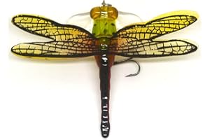 AYVANBER 2.8" Swimbait Dragonfly Fishing Lures Bait Baits Life-Like Lure Minnow Bass Pike Musky Lure Dragonfly Fishing Kit Fishing Baits Plastic Bait Treble Hook Water New