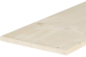 EWBOB Guercio Tavola lamellare Legno Abete Naturale Levigata - 2500 X 500 mm - Spessore 18 mm