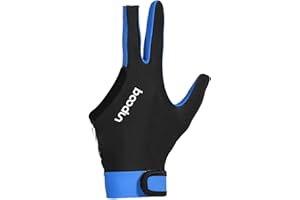 Easnea Billiard Gloves 3 Fingers Billiards Glove Pool Cue Gloves Spandex Fabric for Left Hand or Right Hand, Men Women Blue L, (NFL04829)