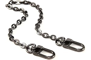 Xiazw Mini Copper Purse Chain Shoulder Crossbody Strap Bag Accessories Charm Decoration (Black, 33cm)