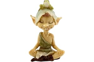 Top Collection - Statuetta in miniatura da giardino e terrario Pixie meditazione con rana