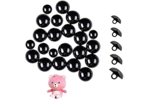 HIOQFR 300pcs Negro Ojos de Seguridad para Amigurumi 8-15mm Ojos para Amigurumis Ojos Muñecos Crochet Ojos Muñecas Ojos Peluches Ojitos Ojos de Botón de Plástico Coser Ojos Manualidades Safety Eyes