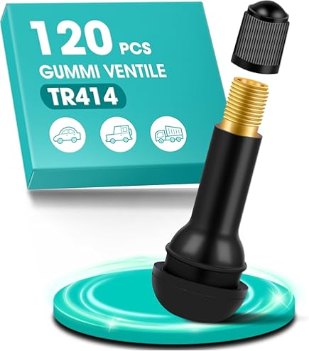 100x Rubberen Ventielen TR413 Snap-In - 43mm - Voor 11,3mm Velgen - Incl. Doppen