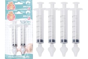 ‎LUNEKUCK 4pcs Baby Nasendusche LUNEKUCK Nasenspüler 10ml Nasenreiniger Baby-Nasenspüler mit Silikon-Nasensaugspitze Kinder tragbares Nasenreinigungs Neti-Topf 10ml-Nasenspülset Nasenwaschreiniger Nasenspü