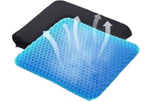 AMOTEE Orthopaedic Gel Seat Cushion ,Gel Seat Cushion, Thickened Breathable Seat Cushion,Non-Slip Pillow Back Support Sciatica Coccyx Pain Relief Home Car Lower Back Support Memory Foam Seat (42*37*3.5cm)