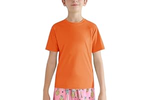 Valcatch Boy's Girls UPF 50+ Rash Guard Swim Shirts Kids Teens Quick Dry Athletic Short Sleeve T Shirt UV Fishing Surfing Water Beach Tops Running Workout Gym Active Tee Shirt