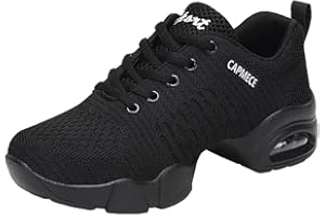 YUKTOPA Scarpe Jazz Donna Lace-up Scarpe da Ballo Traspirante Mesh Air Cushion Lady Split Sole Platform Dance Sneakers