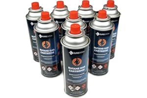 Eurocatch Cartouche de gaz - 8 pièces - Gaz butane - Bouteilles de gaz - Douilles à gaz - Douilles à gaz butane - Recharge - 227g