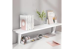 EZAYMSNY Klemmbares Schreibtisch Organizer Regal, Adjustable Desk Shelf Clamp Tischverlängerung Mobile Aufbewahrungsregal für Büro Home Schule Modernes Design Tischzubehör (80x20 cm)