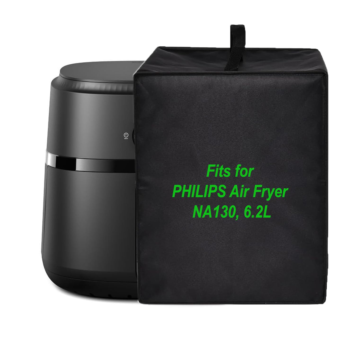Dorca Air Fryer Dust Cover for Philips Air Fryer NA130 6.2L - Heavy Duty Heat-Resistant, Waterproof Nylon Fabric Dust Protective Cover Case - Black (38 x 38 x 36 cm)
