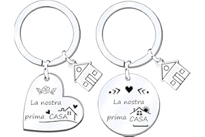 MNBVBV Portachiavi Casa Nuova Coppia, Scritte Dolce Casa Biglietto d'auguri, 2 Pezzi Portachiavi Regalo di Inaugurazione della Casa Nuova, Portachiavi Coppia Regalo per Prima Casa Felice