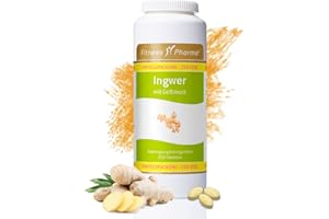 ‎FITNESS PHARMA Hochdosierte Ingwer und Kurkumatabletten I 250 Stück mit 750 mg Ingwer und 750 mg Kurkuma pro Tablette | Nahrungsergänzungsmittel auf pflanzlicher Basis | Ingwertabletten