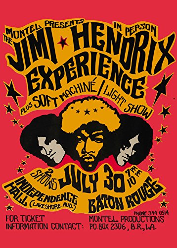 World of Art Vintage Jimi Hendrix & Soft Machine * 250 gsm Lucido Arte della Riproduzione A3 Poster