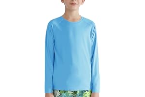 Valcatch Boy's Girls UPF 50+ Sun Protection Shirts Long Sleeve Swim Rash Vests Kids Teens Fishing Hiking Shirt Quick Dry Athletic Performance Active T-Shirt Running Gym Workout Tee Tops