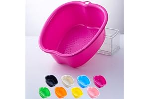 KEEPAA Pediluvio Idromassaggio Grande Plastica Vasca per Pediluvio, Piedi Cura Bagno Spa, per Pedicure Rilassare Disintossicazione e Massaggio, Sbarazzarsi di Calli Cuticole Pelle Morta (Purple)