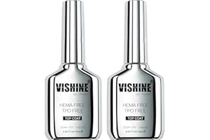 Vishine Lot de 2 Top Coat Gel 16ml – Nouvelle Formule Sans T.P.O Vernis à Ongles Semi-Permanents Ultra Brillant, Longue Tenue 2 * 16ml