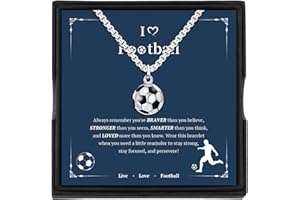 BOCHOI Football Necklace Football Gifts For Boys Teenage Boys Gifts For Brithday Football Lovers, Teen Boys Necklace Son Grandson Nephew Football Presents For Christmas Graduation